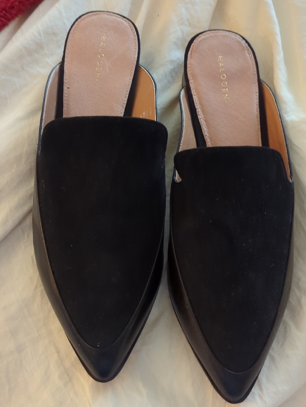 Halogen Black Suede Slides. Worn Gently Once.